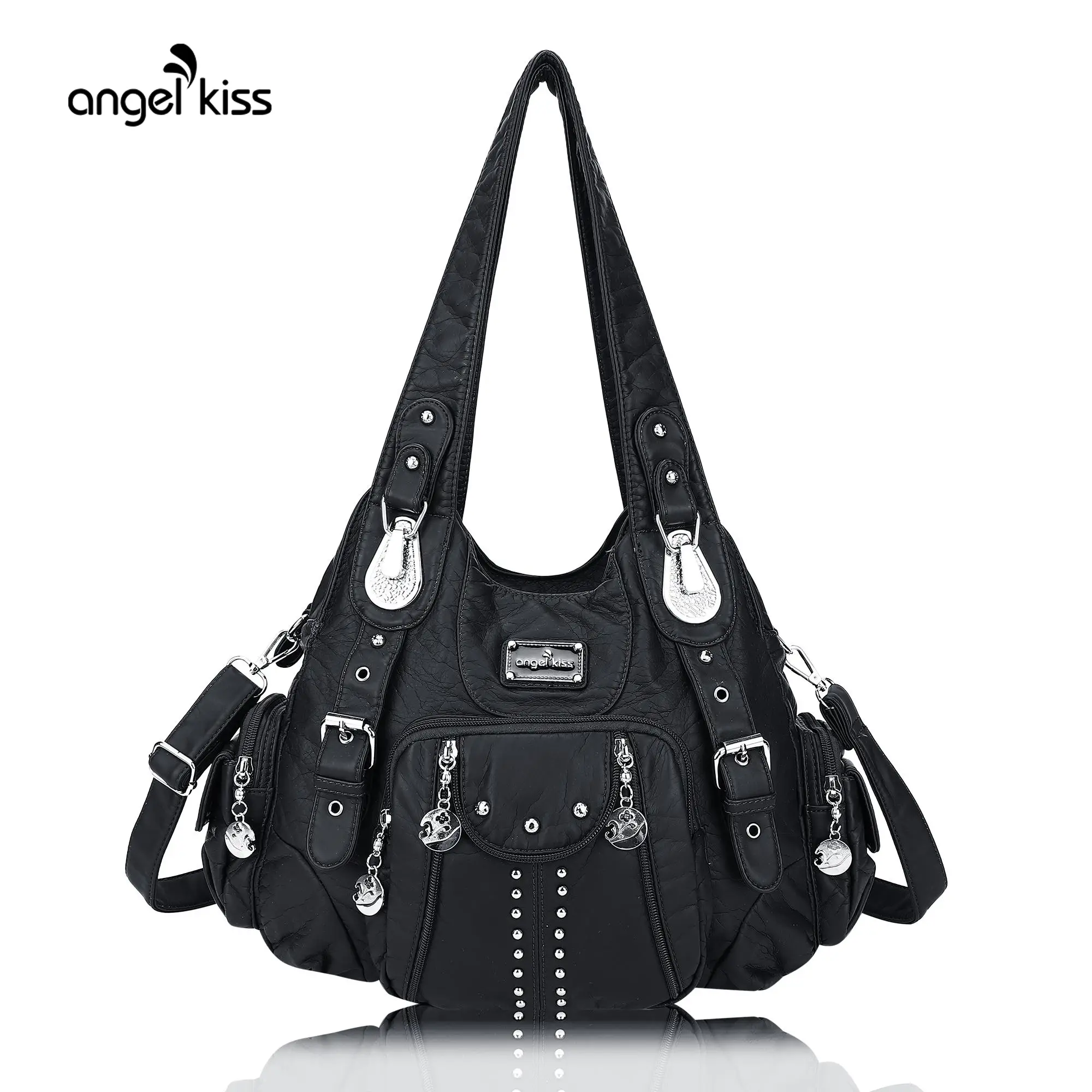 Angel Kiss Purses for Women Soft PU Leather Large Hobo Bags for Women Shoulder Bag