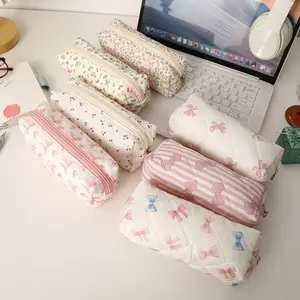 Bow Pen Bag, High-Quality Makeup Pouch, Simple Floral Design, Perfect for Christmas, Halloween, Birthday Gifts for Women