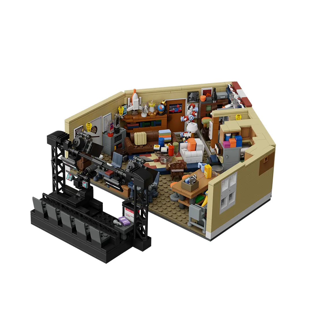 Urban Apartment ABS Plastic Model Building Blocks Set, Unisex Science Toy, Sitcom Style, for TV Series Enthusiasts (Ages 6+), Adult Hobby Kit with Kitchen, Study, Living Room, Rich Interior Mini-Decor, Display Model, Ideal Holiday Gift, Abs Plastic Model