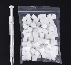 Nail Art Sponges with Pen - 100 Sponges Included - Applicator Pen for Nail Art Applications