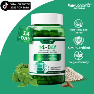 LANOMIZ Probiotic Complex Supplement with Yerba Mate Extract, White Kidney Bean Extract, Probiotics, L-Theanine, 5-HTP, 60 Capsules, Vegan, Gluten-Free, Non-GMO - Dietary