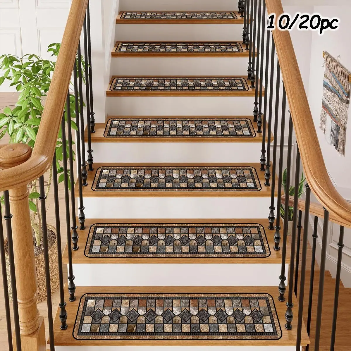 Stair Mat, 1 Count Non-slip Stair Treads, Washable Stair Rug, Reusable Stair Carpet for Home Living Room Bedroom Hotel Dormitory Decor