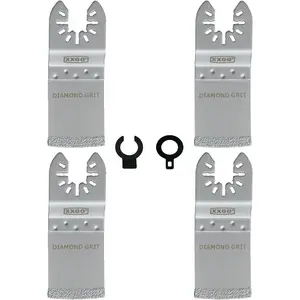 XXGO 4 Pcs Oscillating Multi Tool Blades for Grout Removal Oscillating Tool Flush Cutting Tile Masonry Blades Compatible with Fein XG3304D