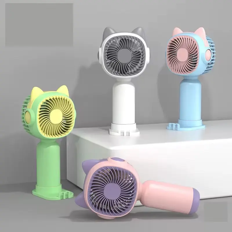 Kawaii Cat-Ear Mini Portable Fan - USB Rechargeable, Compact & Lightweight, Perfect for Travel, Makeup, or School - TikTokFinds SummerMustHave
