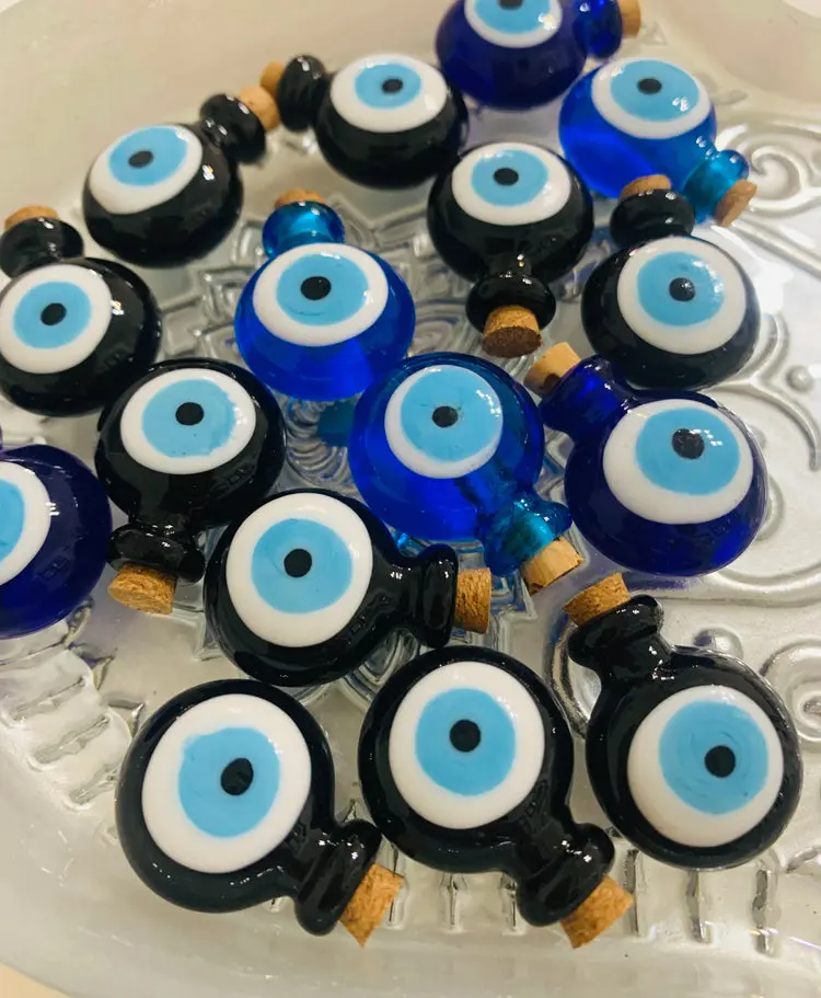 Handmade mini evil eye potion bottle