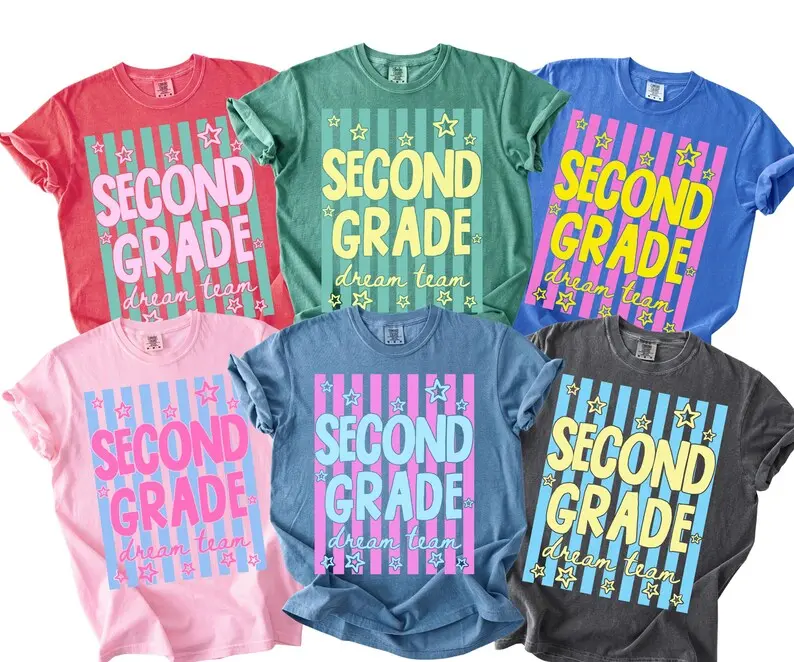 Comfort Colors Second Grade Dream Team TShirt, Back to School 2nd Grade Teacher Team Tee, Matching Teacher Crew Gift, Gift For Teacher