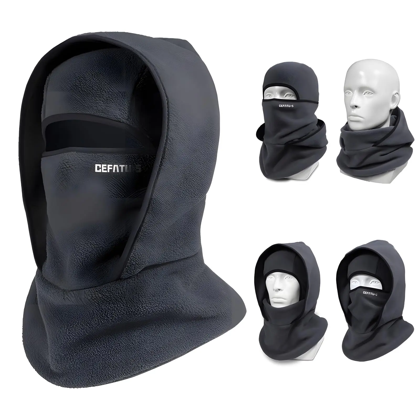 NEW Unisex Cotton-Fleece Full Face Ski Mask - Stretch Sports Hat, Windproof, Dustproof Warm Cap for Adult Skiing, Snowboarding Cold Weather Outdoor Activities