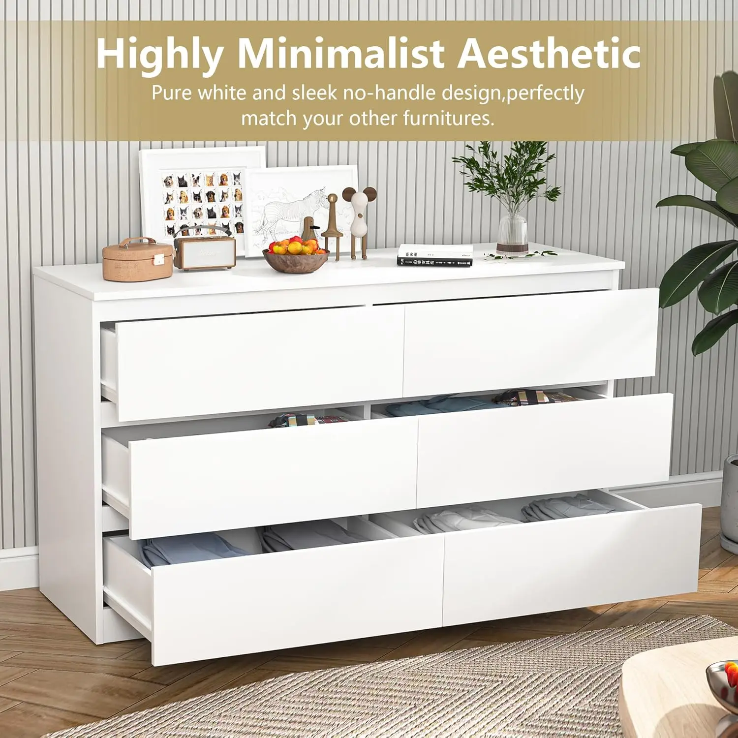 Spaco White Modern 6-Drawer Dresser for Bedroom - Wide Wood Storage Chest with Deep Drawers, Large Bedroom Organizer Furniture for Closet, Tall Dresser with Smooth Gliding Drawers SummerVibes - TikTok Shop Spaco White Modern 6-Drawer Dresser for Bedroom - Wide Wood Storage Chest with Deep Drawers, Large Bedroom Organizer Furniture for Closet, Tall Dresser with Smooth Gliding Drawers SummerVibes - TikTok Shop