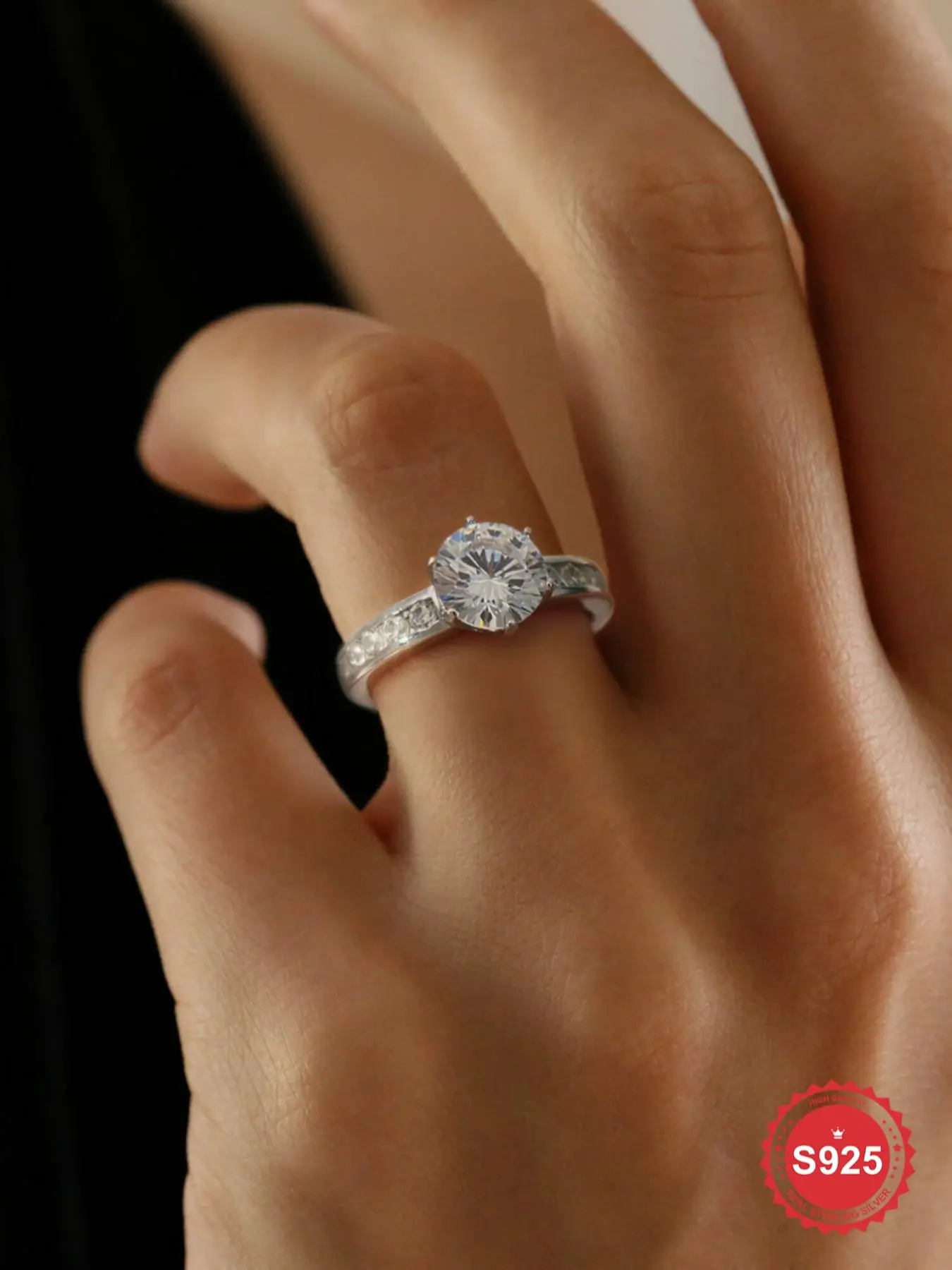S925 Sterling Silver Crown Shaped Zirconia Ring, Fashion Accessories for Women & Girls, Trendy All-match & Exquisite Jewelry for Birthday Gift