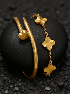 3pcs French Lucky Clover Women's Bracelet Set, High Quality Stainless Steel, Best Selling Jewelry Gift, Charm Feel