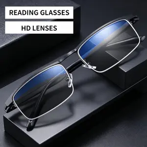 1 Pair 2in1 Progressive Multifocal Reading Glasses Lightweight Stylish Metal SemiRimless Unisex 100 400 Diopters Daily Sports Eyewear
