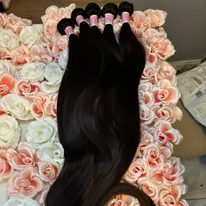 Raw straight hair bundles