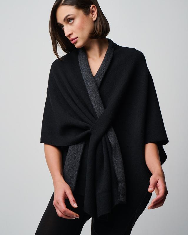 Ellen Merino/Cashmere Reversible Wrap with Loop