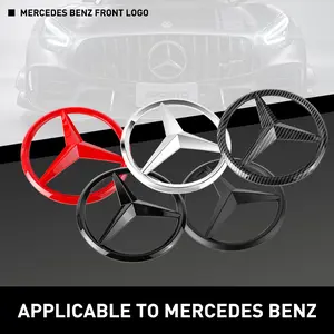 18.8cm/21cm Car Front Grill Emblem Cover Sticker, Decal For Cars, For Mercedes Benz A B C E M R G S Class AMG W124 W126 W140 W168 W169 C180 C200 C260 C300 GLA GL CLA CES CLS SLK GLK CLK GLC CLG GLE GLS GLB