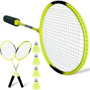 Badminton Rackets Set for Beginners,Combo Badminton Racquet Sets of 2 for Backyards Lightweight Badminton 4 Plastic Birdies Sports Game for Adult Family 2