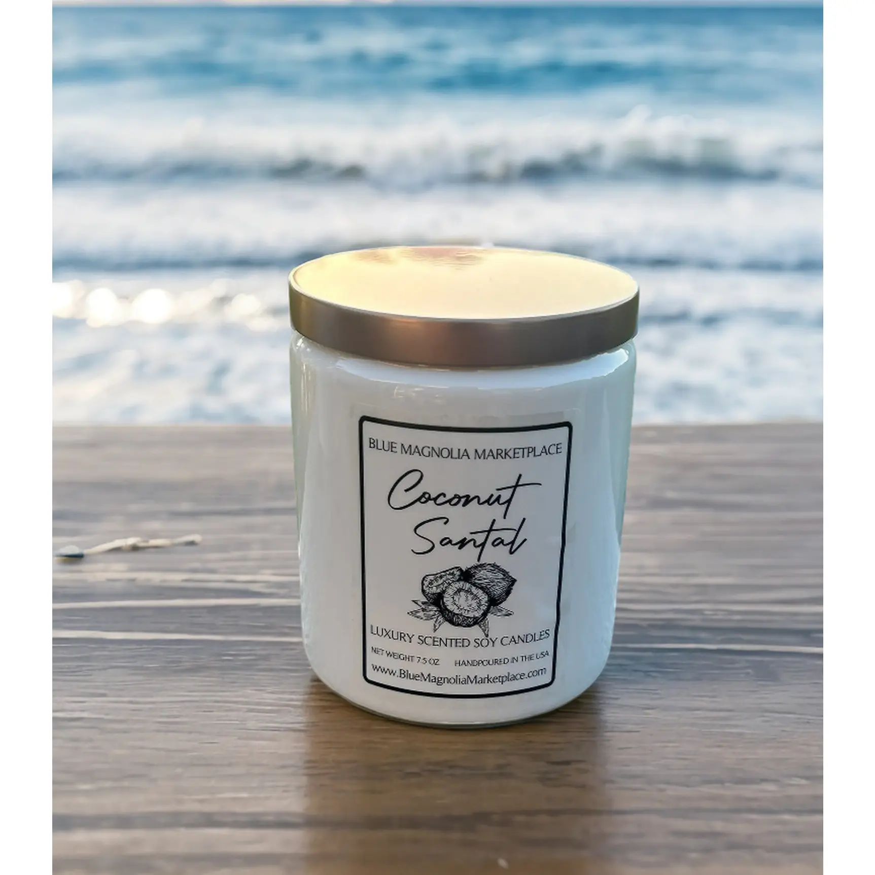 Coconut Santal Candle- Natural Clean-Burning Soy Candle