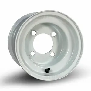 8" White Steel OEM Golf Cart Wheel - 8"x7" ET-0 Center Offset