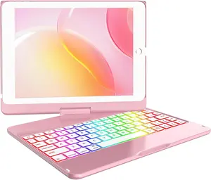 Keyboard Case Compatible for 9.7 Inch 2018 6th Gen, Detachable   Keyboard Compatible with 2017 (5th Gen)- Air 2/ Air Case,  Auto Sleep/Wake (Rose )