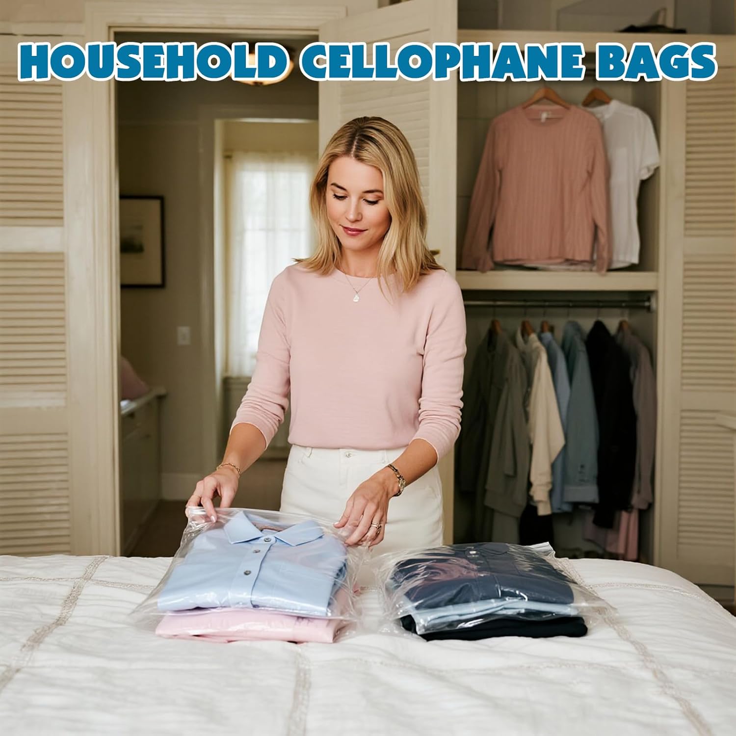 135 PCS 9x12 Inch Clear Cellophane Bags, Resealable Poly Bags, Self-Sealing Shirt Bags for Clothes, Magazines, Postcards, Packaging, Emotional Intelligence Inspired Organizational Tool