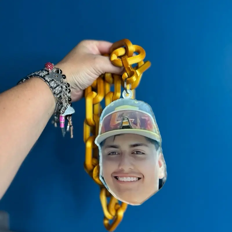 Hype or Big Fan Chain 3D Printed Chain with Acrylic Charm