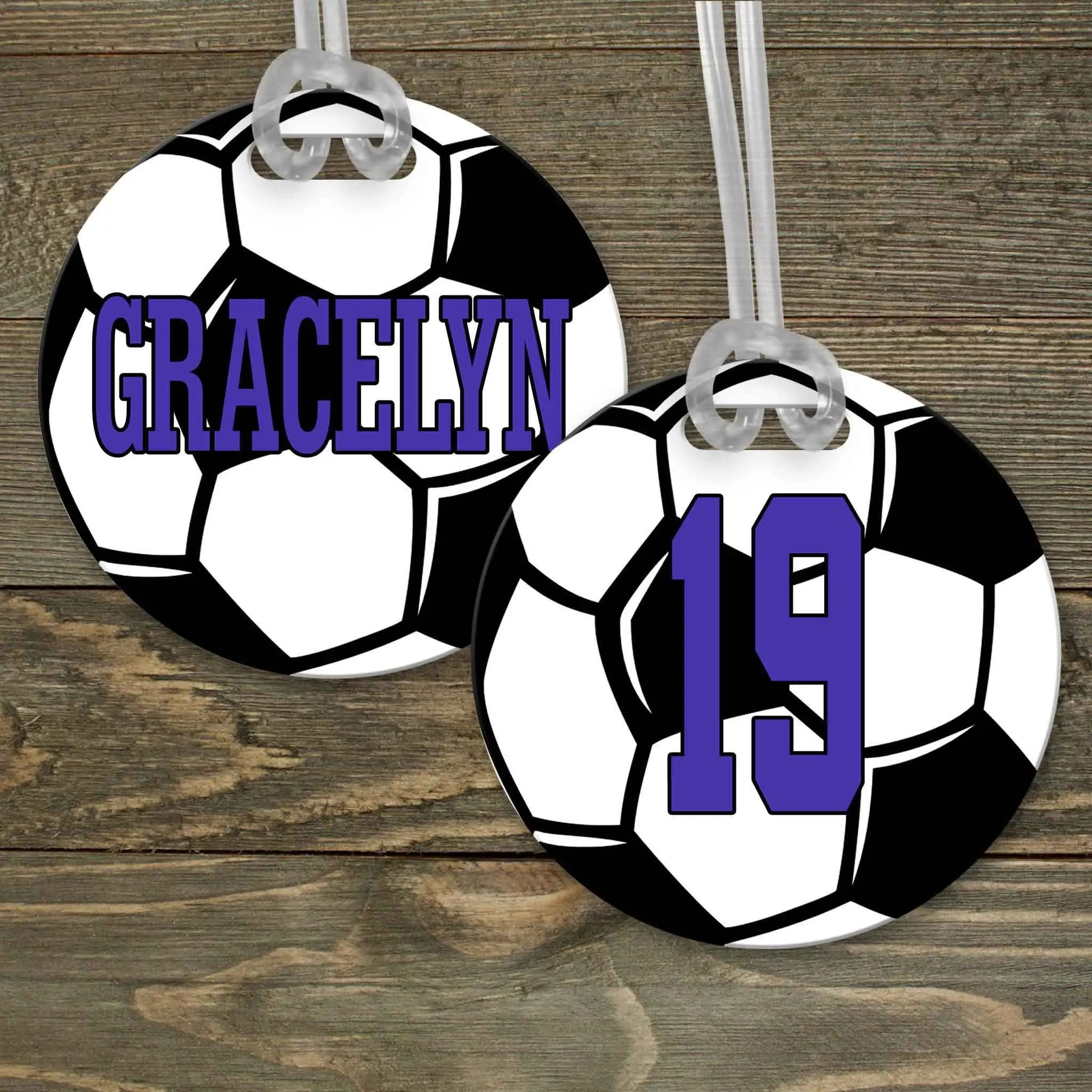 Personalized Luggage Tag | Custom Monogram Bag Tag | Soccer Design