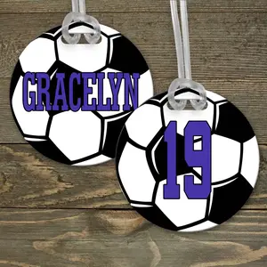 Personalized Luggage Tag | Custom Monogram Bag Tag | Soccer Design