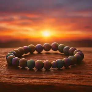 Quantum Charged Bracelet Peacock Druzy Agate Unique Eye Catching Design for Youth Versatile Use in Any Outfit