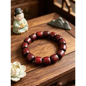 Traditional-Style High-Oil Aged Rosewood Bracelet - Unisex Fashion Accessory for Daily Commuting, Calming Feel, Gift Option men