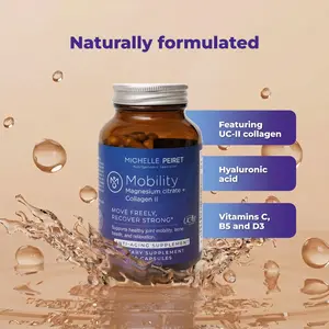 Michelle Peiret Mobility - Magnesium + Collagen Supplement with Hyaluronic Acid & Vitamin C | Supports Bones, Joints & Muscles | Gluten-Free & Non-GMO | 60 Capsules for Men & Women