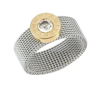 R383- Gold Color Stainless Steel Ring Roman Numeral!