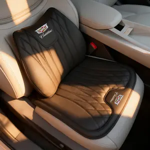 Car Interior Seat Cover Breathable Leather Chair Back Cushion Lumbar Brace Pad Support Anti Slip Mat Accessories For Cadillac Escalade CTS ATS XTS CT4 CT5 XT5 XT4 XT6 CT6 Lyriq SRX ELR Celestiq EXT XLR Car Seat Covers Car Seats Covers