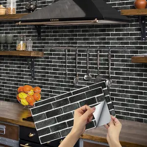 Brick Pattern Wall Sticker, Self-adhesive Tile Wall Sticker, Decorative DIY Wall Tiles for Home Kitchen Living Room Bedroom, Ornaments