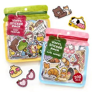 Coco Wyo Sticker Pack Set of 2 (100 pcs Each) – Cozy Friends & Cute Things