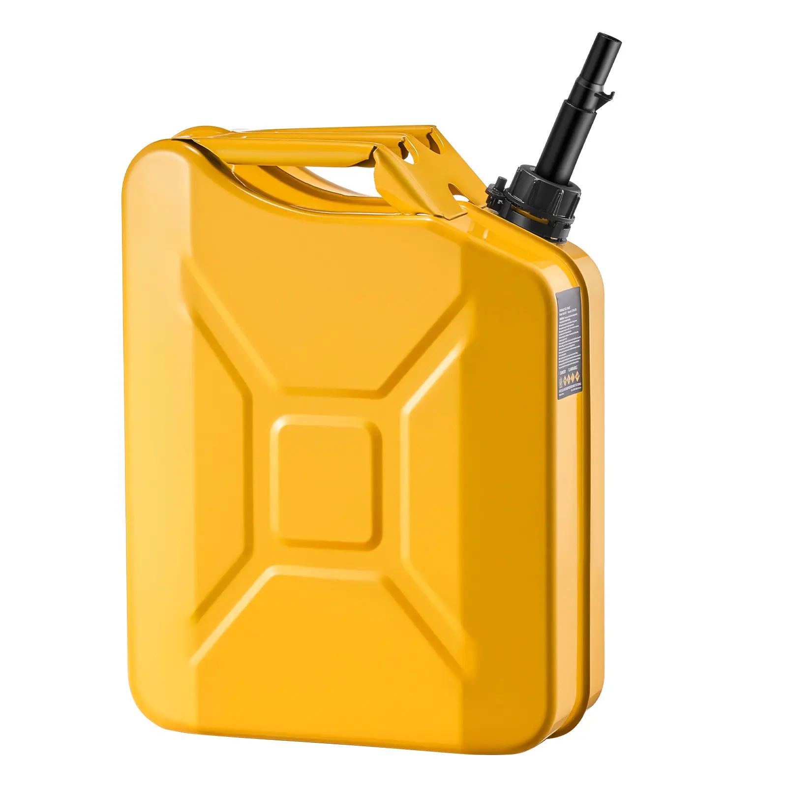 Newly Upgraded Oil-Tight Metal Fuel Container, 5.3 Gallon, Fuel Jerry Can with Spout and Comfort Handle, 6 L/min Max Flow Rate, Leakproof & Corrosion-resistant Metal Gas Tank Most Cars Motorcycle ATV