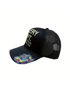 Trendy Letter Trucker Hats, High Street Hip Hop Style, Star Baseball Cap, Casual Outdoor Mesh, Breathable Cap, Adjustable Dad Hat for Women