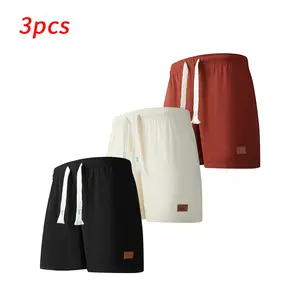 3-Pack Men’s Quick-Dry Lightweight Breathable Casual Shorts – With Pockets and Elastic Waist Drawstring – Suitable for Everyday Casual Wear, Outdoor Activities, Summer Essential Shorts