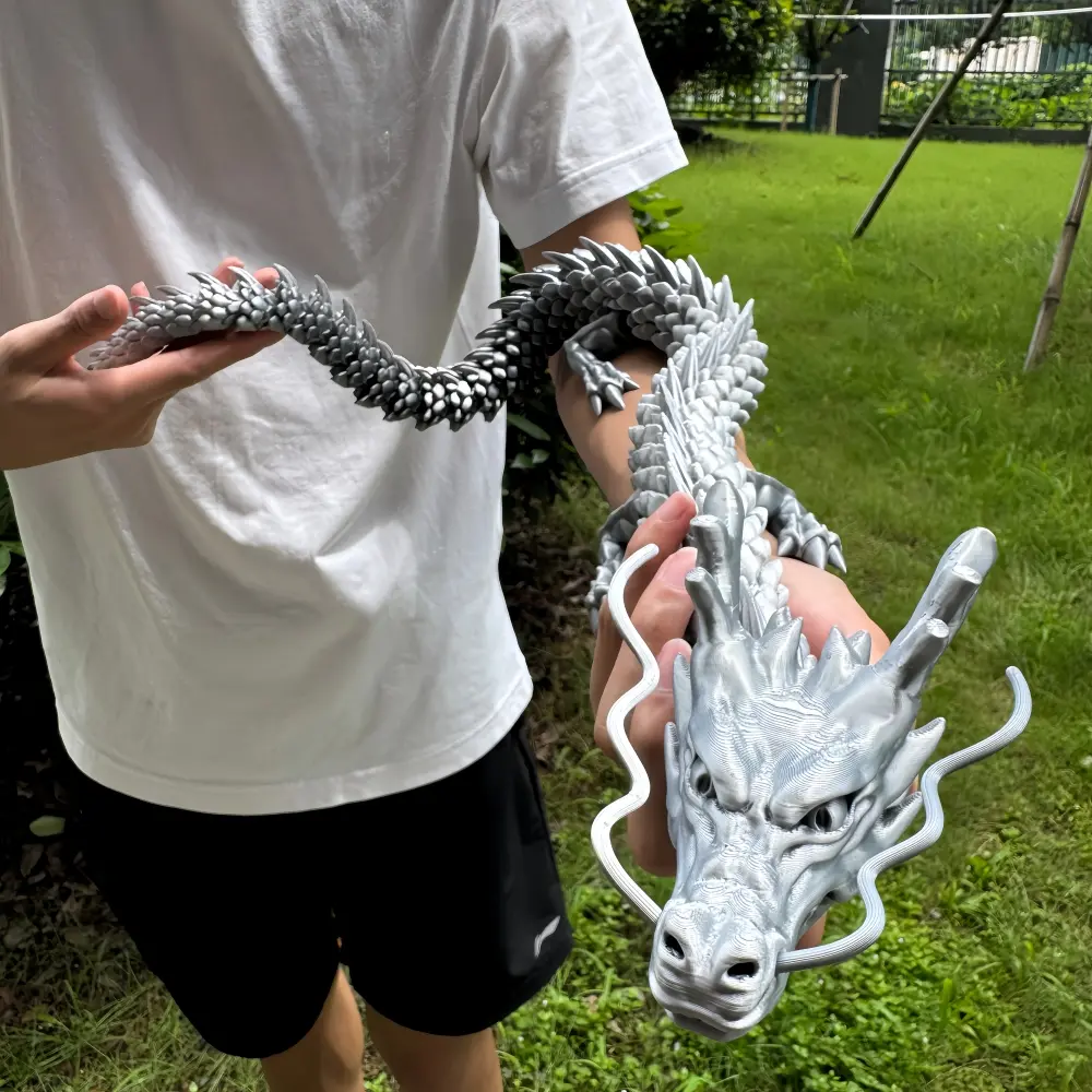 Artistic 3D Printed Dragon Statue, 1-Count Creative Desktop Figurine, Home & Office Decor Accessory, Ideal Holiday Gift