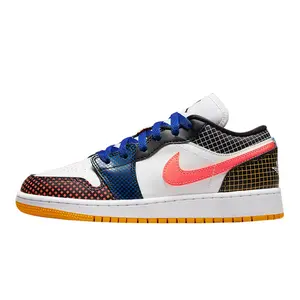 Youth Jordan 1 Low MMD BG White/Bright Mango-Black (DH7547 100) (GS)
