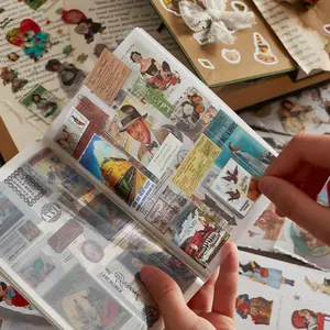 Retro Manor Series Sticker Book, 20sheets/set Mixed Pattern Decorative Stickers, Illustration Sticker Books For DIY, Office Stationery & Supplies, Sticker Pack, Decal Sticker