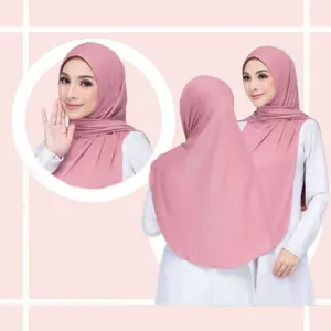Instant Jersey Ribbed Shawl Hijab for Everyday Wear fashionable muslim Colorful Add-Ons sport Navy and other colors