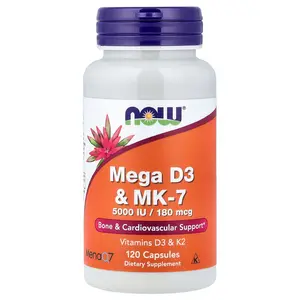 NOW Foods Mega D3 & MK-7, 120 Capsules