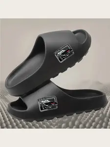 Knight Rider KITT Car Retro 80s TV Show Black Sports Car Printed Slippers Comfortable Indoor Outdoor Non-Slip House Shoes for Men Women Fans