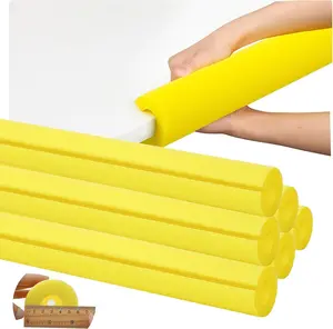 6 Pcs Yellow Large Pre-slit Jumbo Floating Swimming Pool Noodles, 40 x 2.4 x 0.6 Inch Foam Tubes for Pool, Ideal for Summer Water Play, Craft Projects, Padding and Bumper