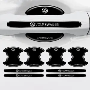 8pcs Tpu Car Door Bowl Handle Protector Stickers, Door Handles Anti-Scratch Trim Strip for Vw Volkswagen Golf Polo Passat Tiguan Touran Jetta