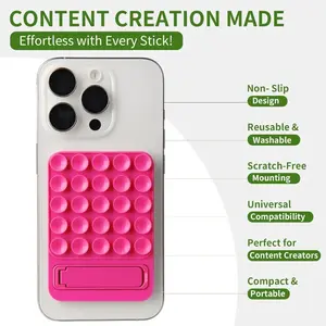 Photography Selfie Silicone Stand with Dual Suction Cups, Versatile Phone Case Handle for iPhone and Android, Durable Shower Friendly Design, 2-Pack Multi-Function Tool, Portable Phone Holder