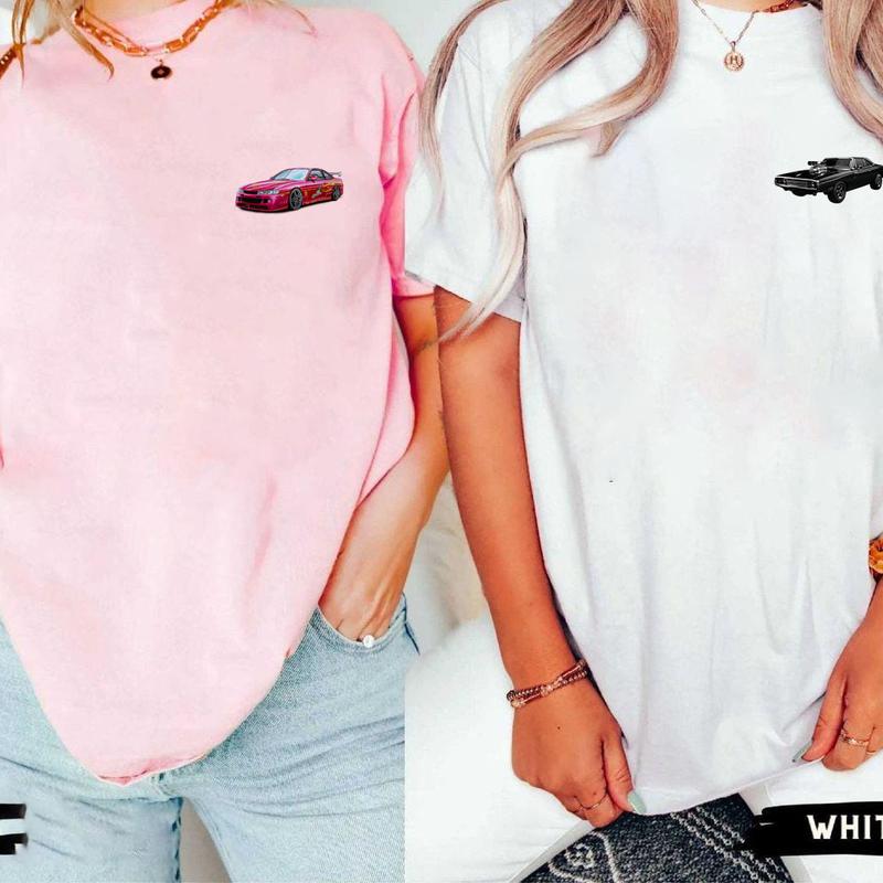 2 sided Letty and Dom Car Lover Couple Matching T-Shirt, Sweatshirt, Hoodie, Husband Wife Gift, His and Her Matching Cars Movie