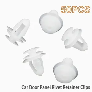 50 Car Interior Trim Clips, Universal 9mm Hole Fastening Rivets, Durable Door Panel Holders, Automotive Vehicle Repair Replacement Parts