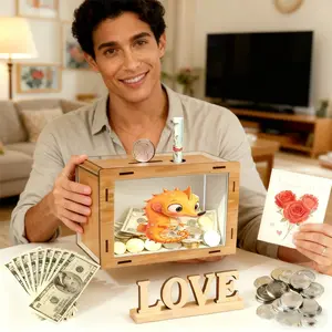 Transparent Savings Bank, Cute Seahorse Print, Financial Planning, Visible Money Box, Perfect Gift for Birthday, Day, Easter, Anniversary