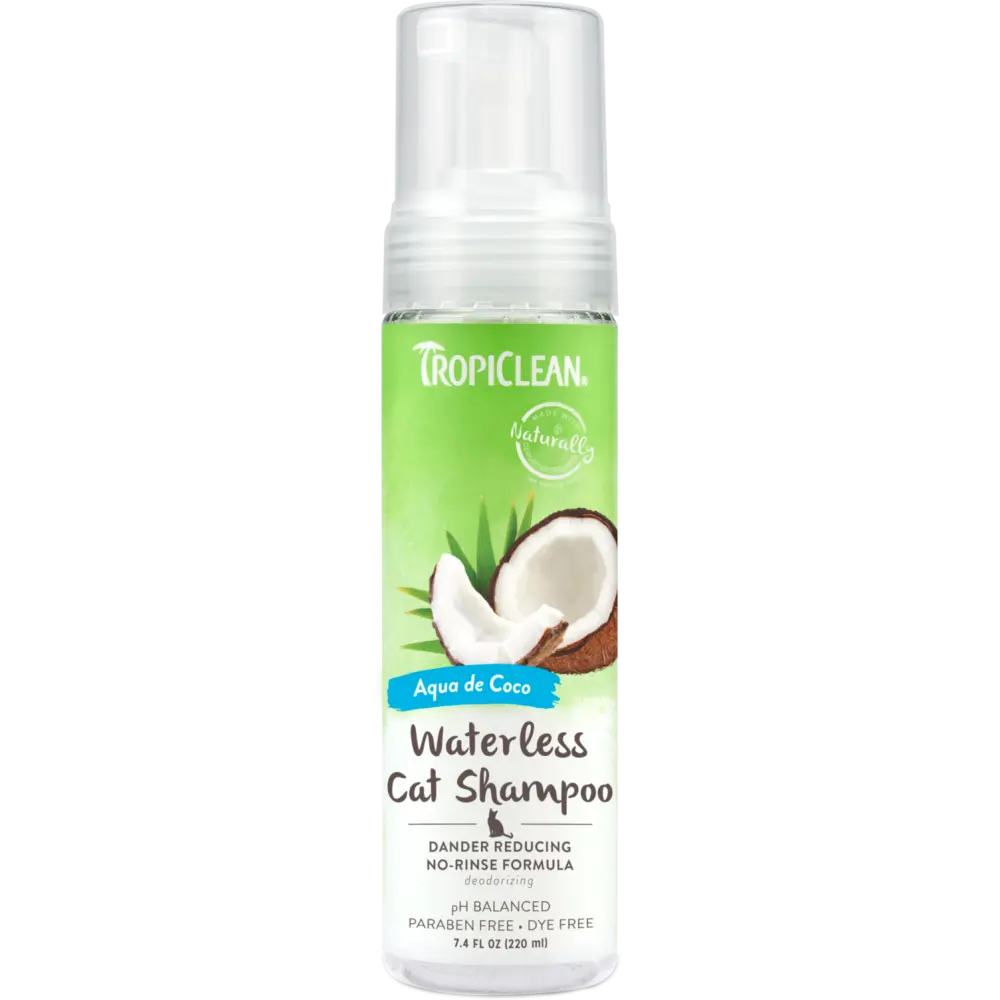 TropiClean Dander Reducing No Rinse Cat Shampoo, 7.4oz