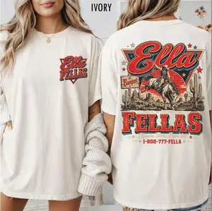 Comfort Colors Ellas Fellas Club T-Shirt, Western Country Concert Graphic Tees, Ella Fella Club Western Cowboy Shirt, Vintage Rodeo Music Tee, Ella Langley Fan Gift Idea